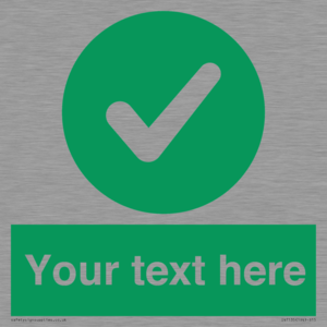 Custom green background, green circle with tick